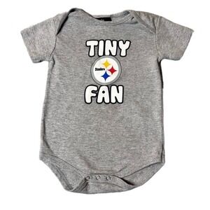 Pittsburgh Steelers Onesie Baby 18M Gray NFL Team Apparel Short Sleeve One Piece